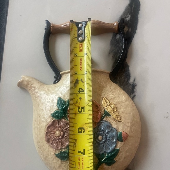 Vintage Home Interiors Floral Teapot Wall Decor - Cream, Blue, Pink, Green - Picture 7 of 8